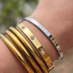 Pulsera Multirayas Plateada-402