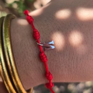 Pulsera 7 nudos inicial N plata