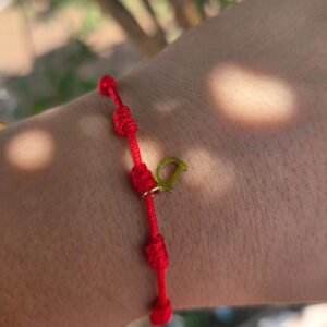 Pulsera 7 nudos inicial D oro