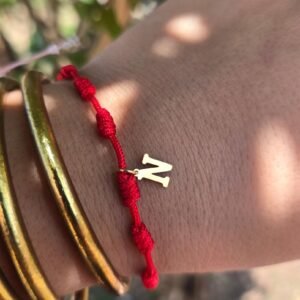 Pulsera 7 nudos inicial N oro