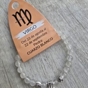 Pulsera cuarzo blanco Virgo