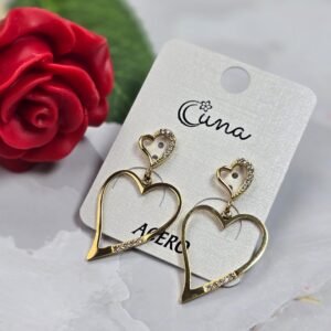 Pendientes corazón oro 041